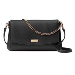 Kate Spade Black Laurel Way Greer Saffiano Crossbody / Clutch Bag Purse